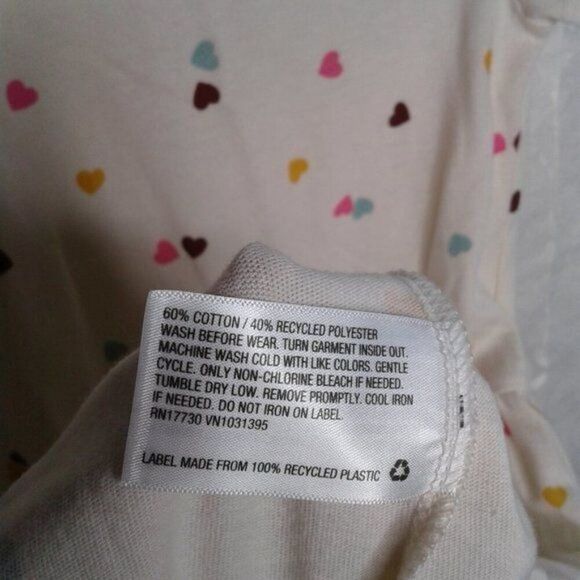 Cat & Jack Girls Fit & Flare Short Sleeve Dress Ivory Hearts Pockets Size 10/12 - Picture 7 of 7